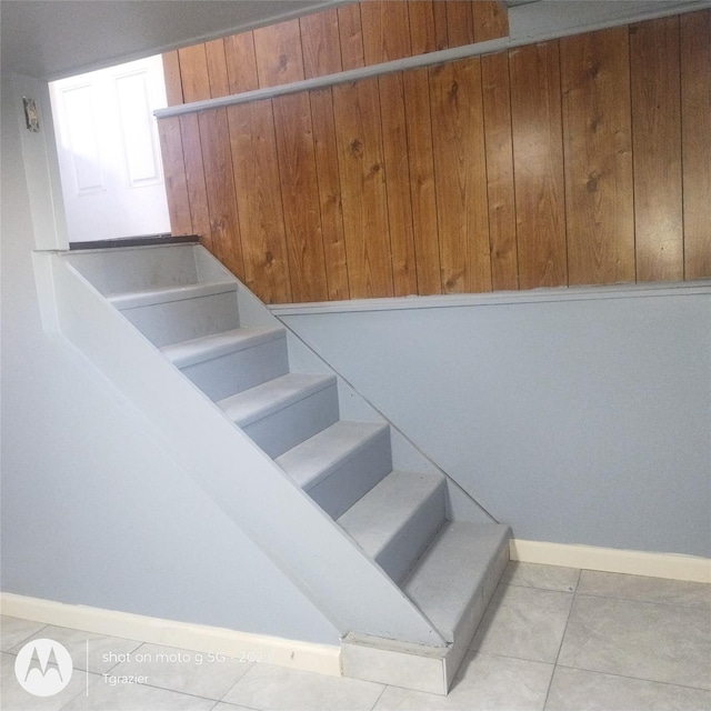 109 Lake Ave, Middletown, NY 10940 - staircase with baseboards and tile patterned flooring
