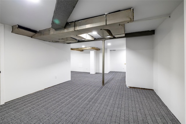 finished basement featuring carpet