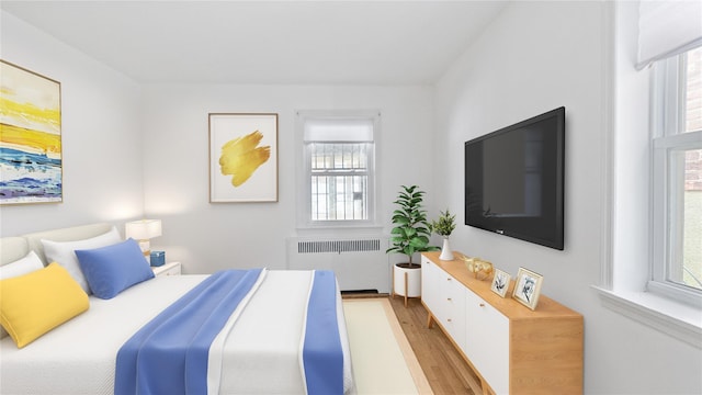 1813 Edenwald Ave, Bronx, NY 10466 - bedroom with multiple windows, light wood-style flooring, and radiator
