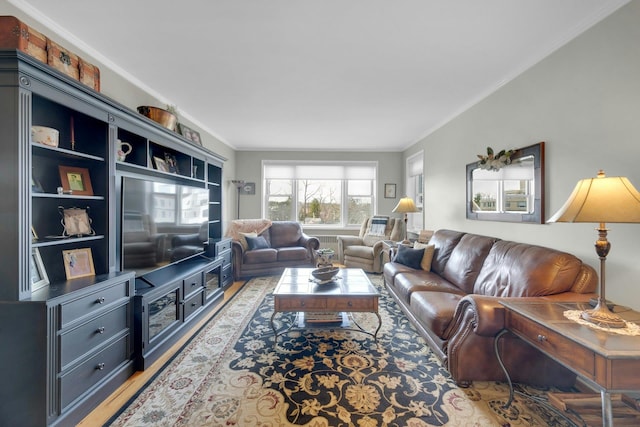 1255 N Ave Unit B-4L, New Rochelle, NY 10804 - living room featuring crown molding and light wood-style floors