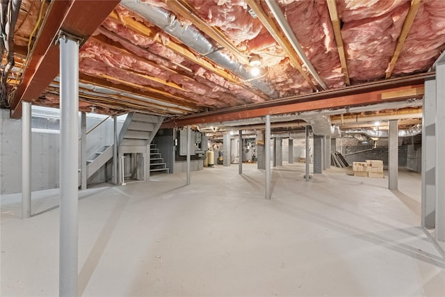 127 Senix Ave, Center Moriches, NY 11934 - unfinished basement featuring stairway