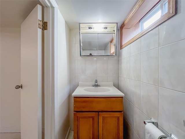 32-12 208th St, Bayside, NY 11361 - bathroom featuring vanity and tile walls