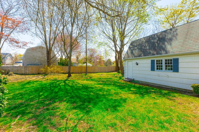 view of yard with fence