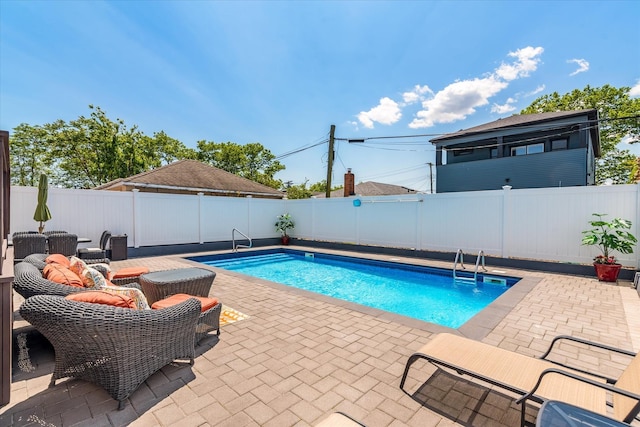 158-40 81st St, Howard Beach, NY 11414 - view of swimming pool with a patio area and a fenced backyard