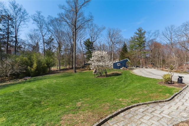 view of yard with driveway