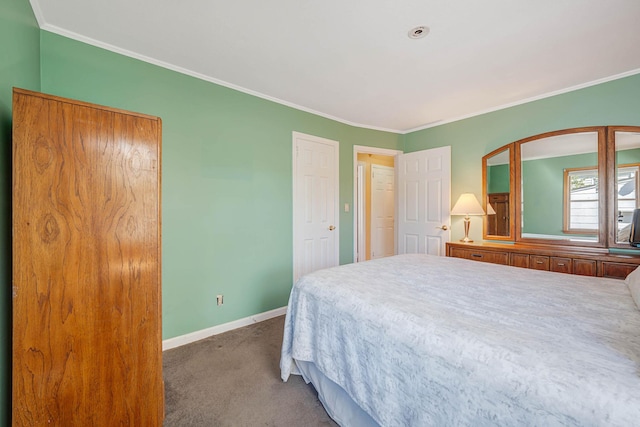 1041 N 6th St, New Hyde Park, NY 11040 - carpeted bedroom with crown molding and baseboards