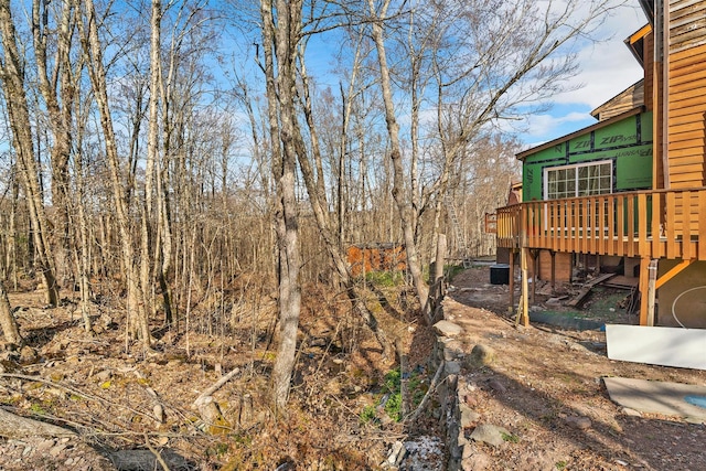 view of yard with a deck