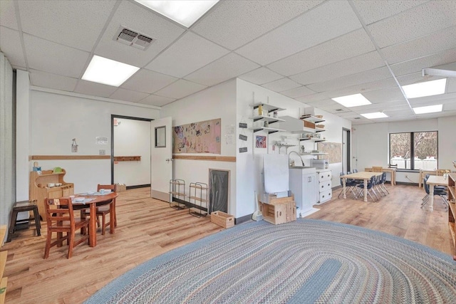 4 Glenna Dr, Carmel, NY 10512 - interior space with a paneled ceiling, baseboards, visible vents, and light wood-style flooring