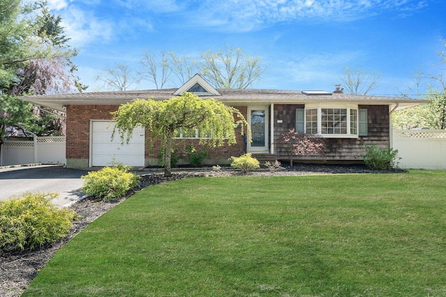 92 Dovecote Ln, Commack, NY 11725 - single story home with a garage, fence, driveway, and a front yard