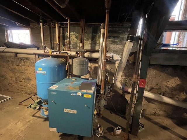 utility room with a heating unit