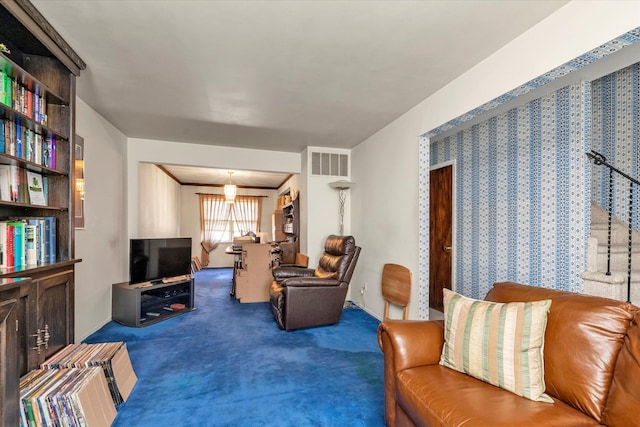 3530 Long Beach Rd Unit 68, Oceanside, NY 11572 - living area with carpet and visible vents