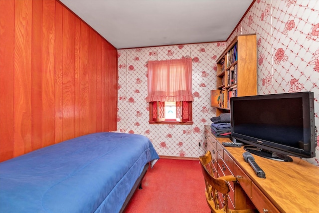 3530 Long Beach Rd Unit 68, Oceanside, NY 11572 - carpeted bedroom with wallpapered walls