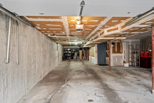 basement featuring a garage