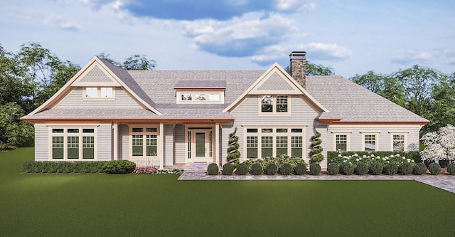 2215 Laurel Ave, Southold, NY 11971 - rear view of house with a chimney