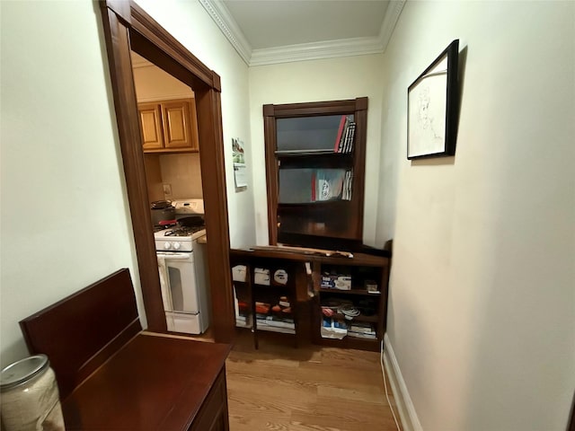 2 Lockwood Ave Unit 2B, Bronxville, NY 10708 - hall featuring light wood-style floors and crown molding