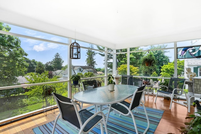 1449 Riverview Ave, Peekskill, NY 10566 - sunroom with outdoor dining space and wood finished floors