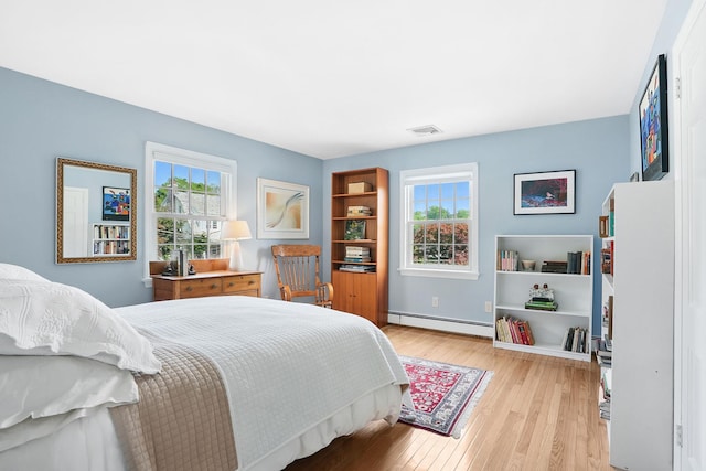 1449 Riverview Ave, Peekskill, NY 10566 - bedroom with baseboard heating and light wood-type flooring