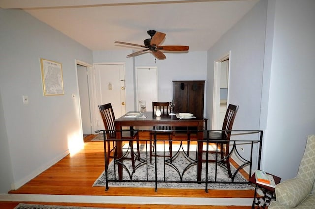 66 Rockledge Rd Unit 1B, Hartsdale, NY 10530 - dining room featuring ceiling fan, baseboards, and wood finished floors