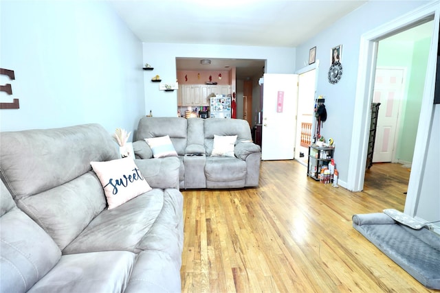living room with light wood-style flooring