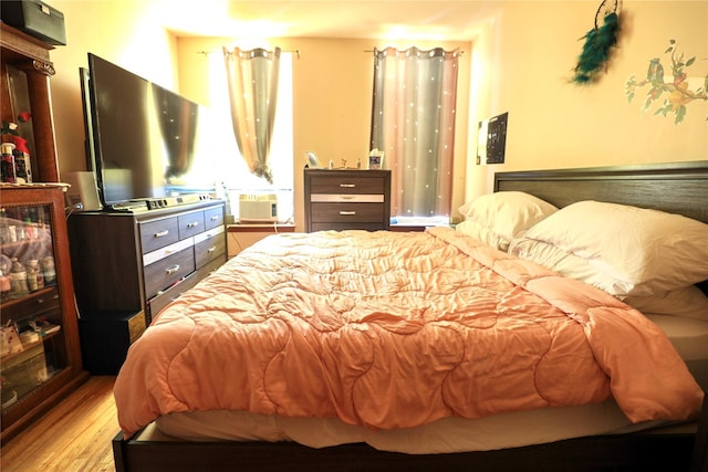 bedroom featuring light wood-type flooring