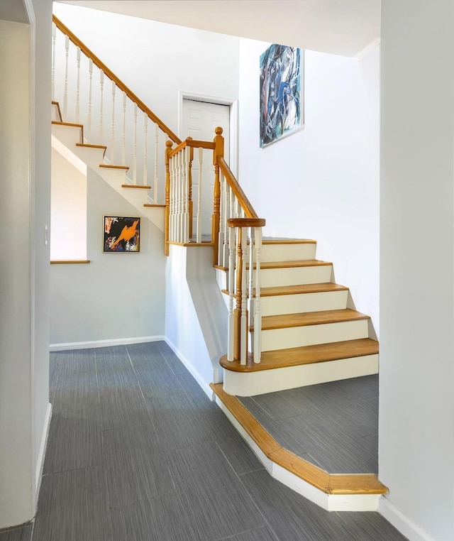stairs with baseboards