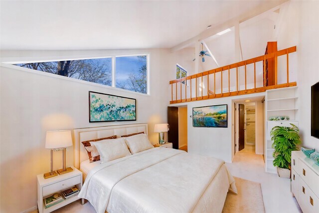 52 Round Hill Rd, Dobbs Ferry, NY 10522 - bedroom featuring high vaulted ceiling