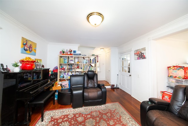 6 Walnut Pl, Great Neck, NY 11021 - living room with wood finished floors and ornamental molding