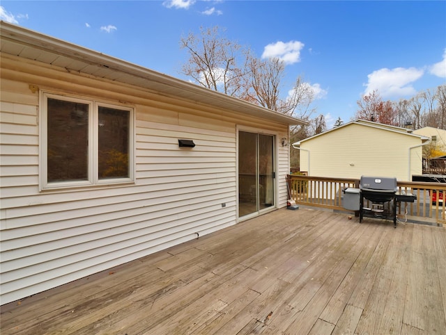 deck featuring area for grilling