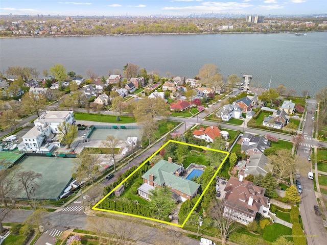 1271 Beverly Rd, Douglaston, NY 11363 - aerial view featuring a residential view and a water view