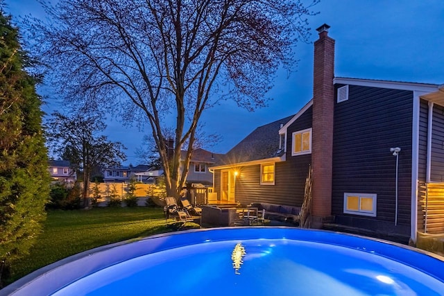 pool with a lawn