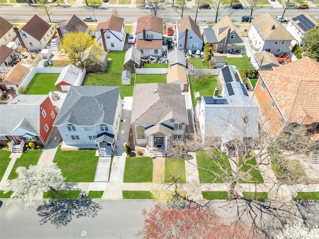 bird's eye view with a residential view