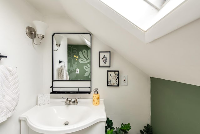 37 Rural Ave, Wingdale, NY 12594 - bathroom featuring a sink and lofted ceiling