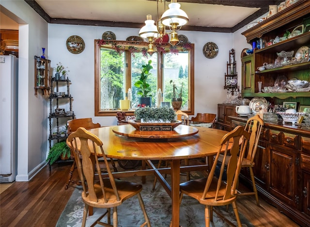 24 Briarbrook Rd, Ossining, NY 10562 - dining space featuring dark wood-type flooring and ornamental molding