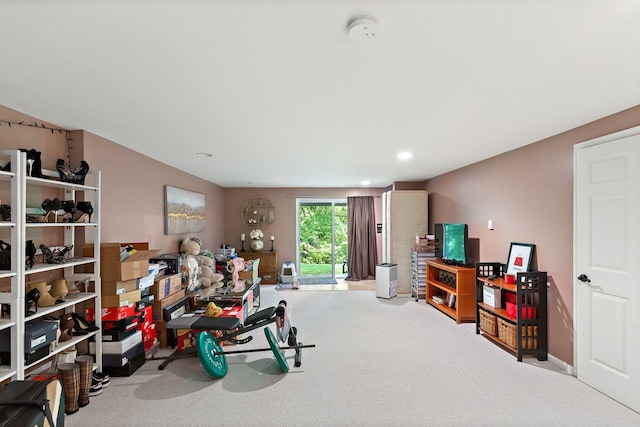 interior space with recessed lighting