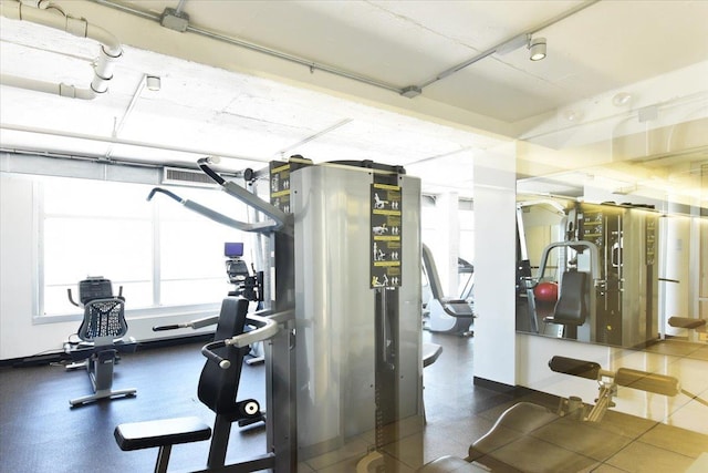 exercise room with visible vents