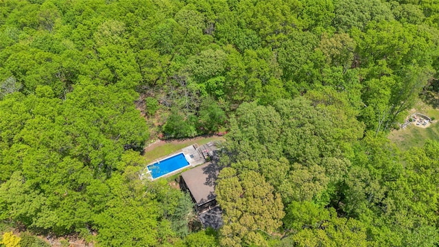 9 Salonga Woods Rd, Northport, NY 11768 - bird's eye view of a forest and a pool area