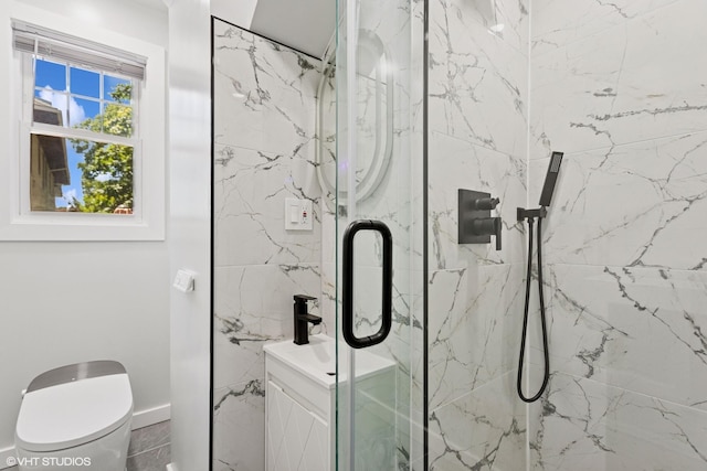 66 Vernon Ave, Mount Vernon, NY 10553 - full bathroom with a marble finish shower and toilet