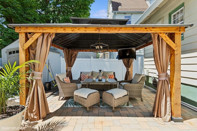 66 Vernon Ave, Mount Vernon, NY 10553 - wooden terrace with a gazebo, outdoor dining space, and a patio area