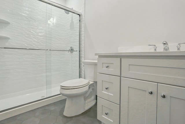 44 Harbor Hills Dr, Port Washington, NY 11050 - full bath with a shower stall, toilet, tile patterned flooring, and vanity