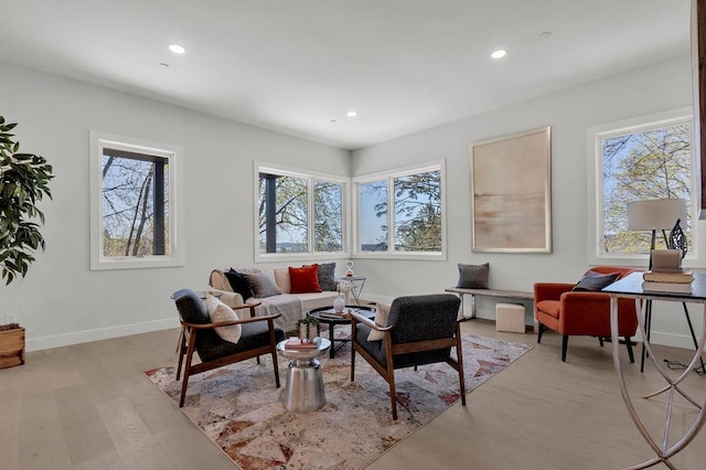 123 N Riverside Ave, Croton-On-Hudson, NY 10520 - living area with light wood-type flooring, baseboards, and recessed lighting