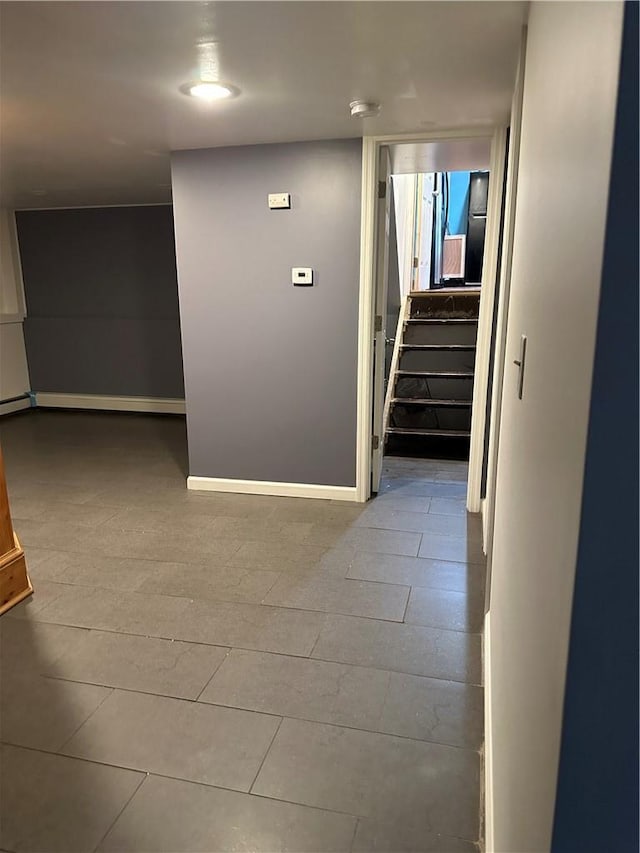 7 Ash St, New Windsor, NY 12553 - hall with stairs, baseboards, and tile patterned flooring