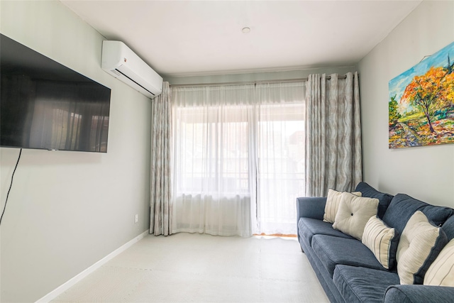175-26 89th Ave Unit D, Jamaica, NY 11432 - living room featuring baseboards and a wall unit AC