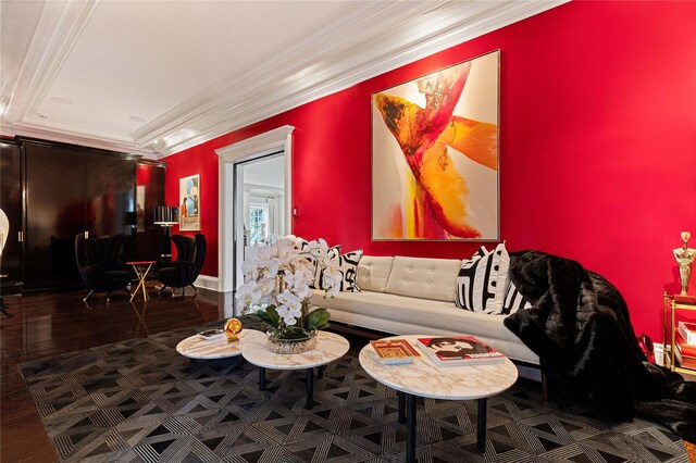 2 Fargo Ln, Irvington, NY 10533 - living area featuring crown molding