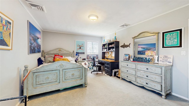 3359 Knight St, Oceanside, NY 11572 - bedroom featuring visible vents, carpet flooring, baseboards, and ornamental molding