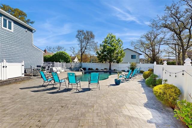 3359 Knight St, Oceanside, NY 11572 - view of pool with a fenced backyard, a fenced in pool, and a patio