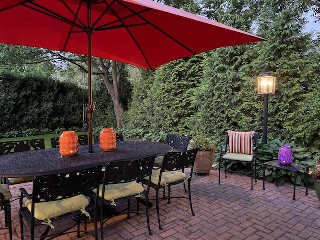 view of patio with outdoor dining area