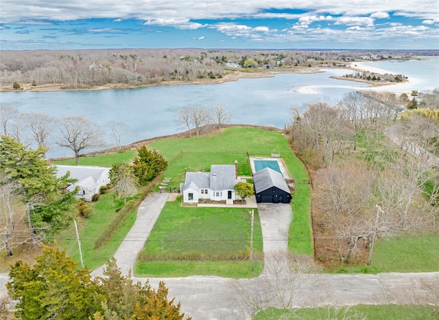 view of subject property featuring a nearby body of water