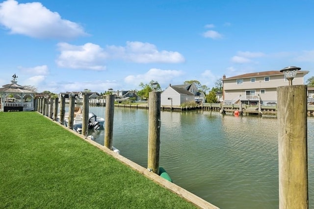 10 Delta Rd, Massapequa, NY 11758 - dock with a water view, a yard, and a residential view