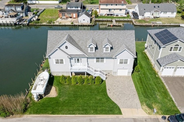 10 Delta Rd, Massapequa, NY 11758 - aerial perspective of suburban area featuring a nearby body of water