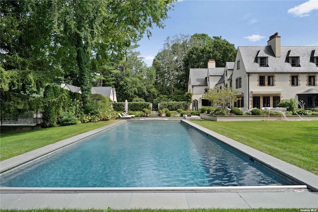 pool with a yard